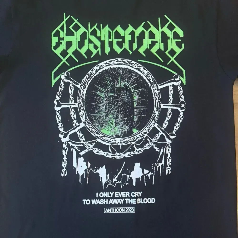 Ghostemane I Only Ever Cry Anti Icon 2023 Black Band T Shirt Size Large Metal - Picture 2 of 4